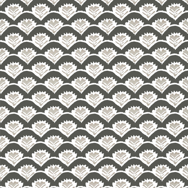 Thibaut EMILY Black and Beige Wallpaper