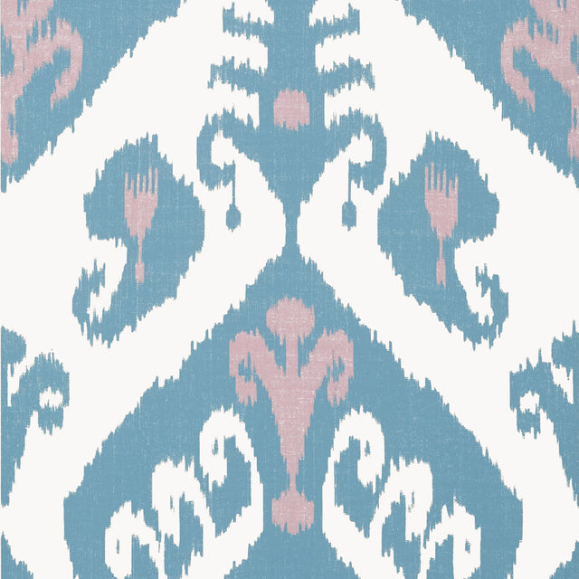 Thibaut Indies Ikat Lavender And French Blue Wallpaper