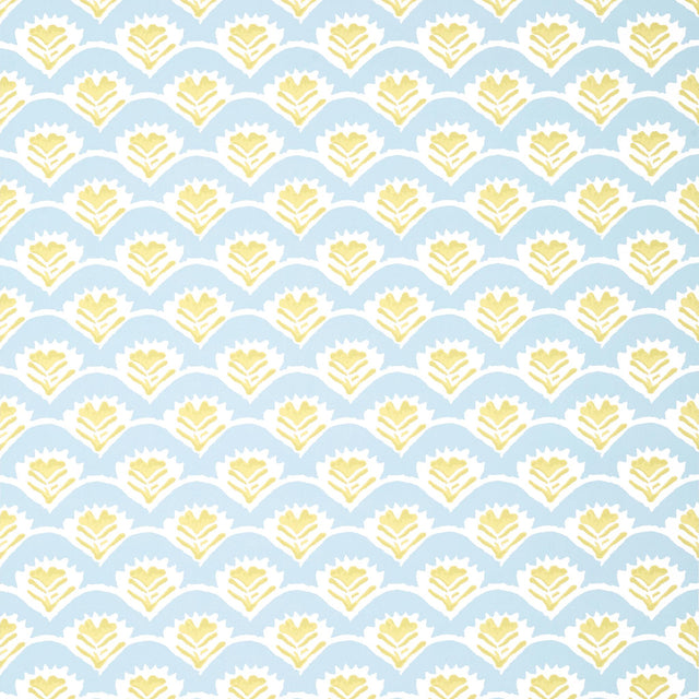 Thibaut EMILY Yellow and Blue Wallpaper