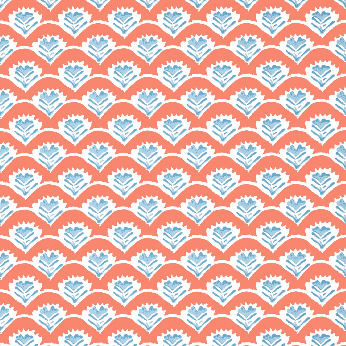 Thibaut Emily Coral And Blue Wallpaper