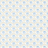 Thibaut EMILY Beige and Blue Wallpaper