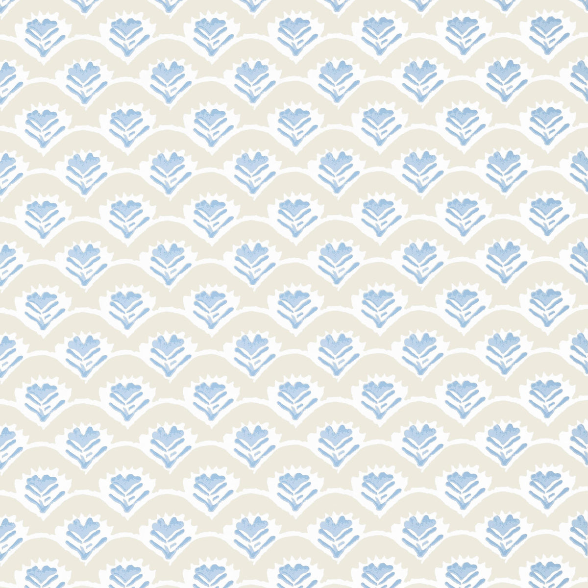 Thibaut Emily Beige And Blue Wallpaper