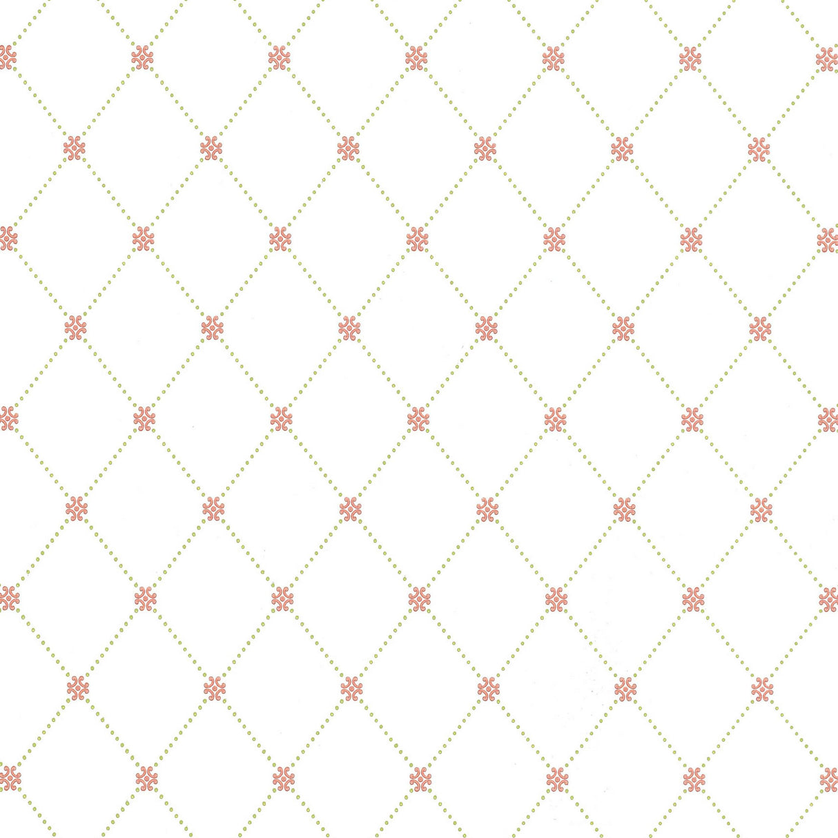 Thibaut Wilton Trellis Pink And Green Wallpaper