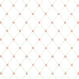 Thibaut Wilton Trellis Pink And Green Wallpaper
