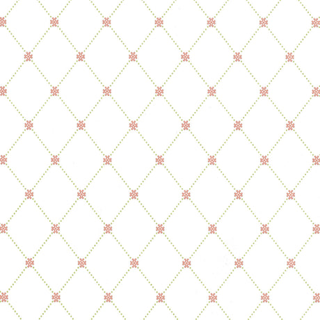 Thibaut Wilton Trellis Pink And Green Wallpaper