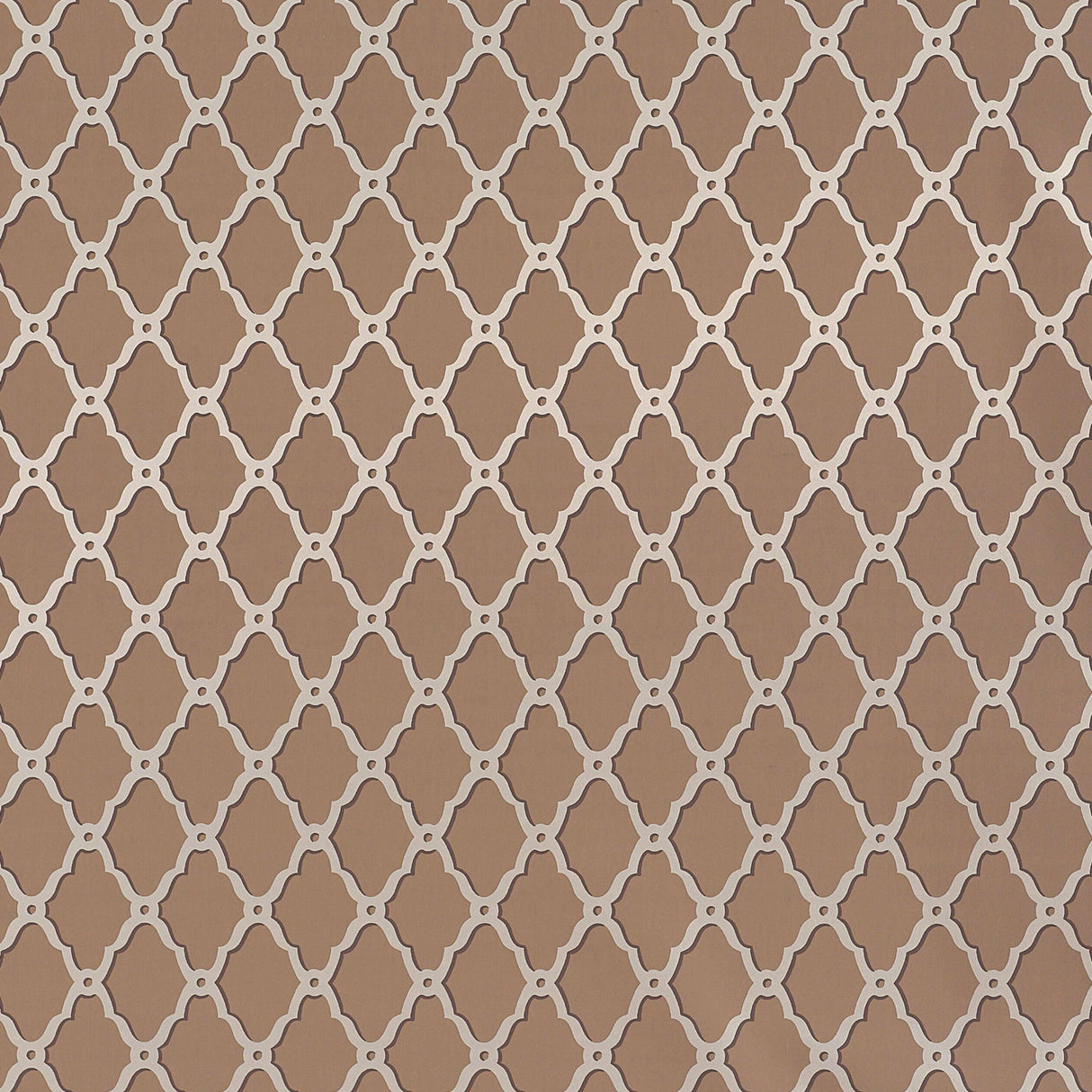 Thibaut Rothbury Trellis Metallic On Cocoa Wallpaper