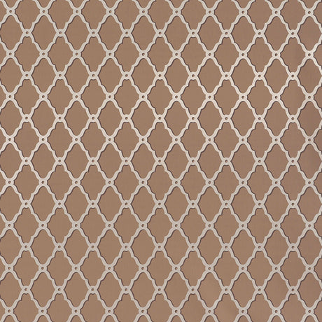 Thibaut Rothbury Trellis Metallic On Cocoa Wallpaper