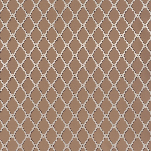 Thibaut Rothbury Trellis Metallic On Cocoa Wallpaper