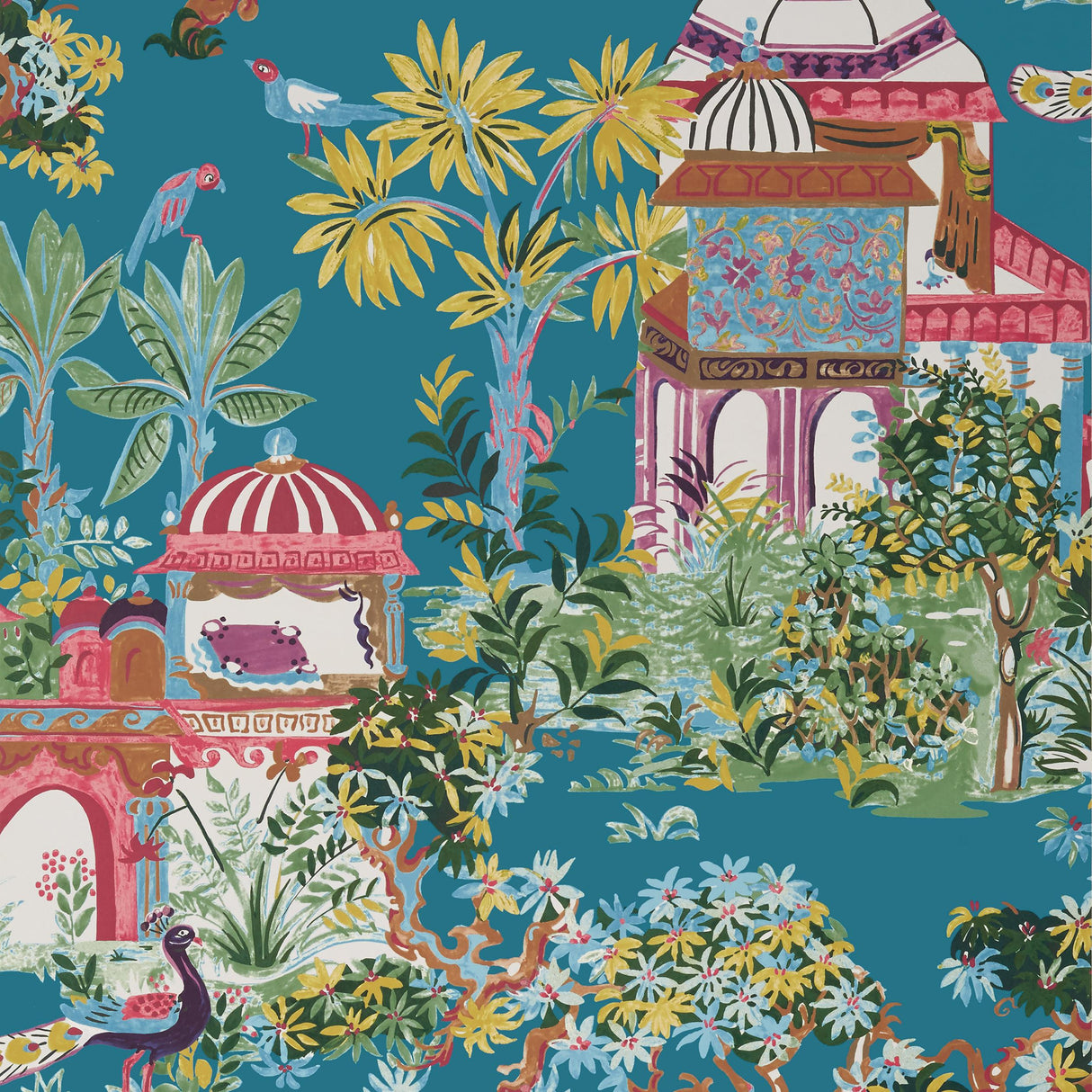 Thibaut Mystic Garden Teal Wallpaper