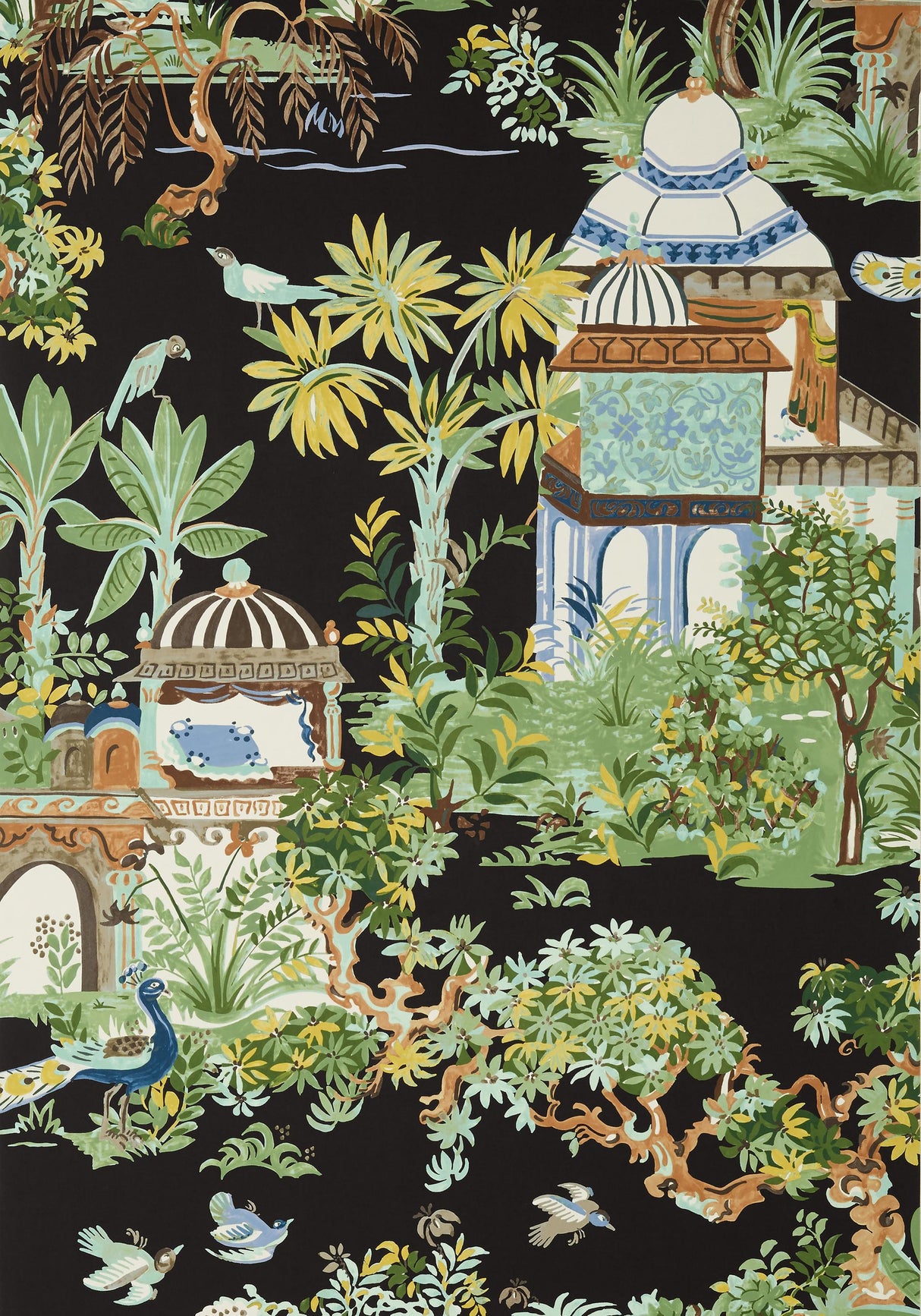Thibaut MYSTIC GARDEN Black Wallpaper