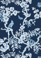 Thibaut YUKIO Navy and White Wallpaper