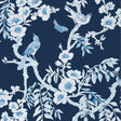 Thibaut Yukio Navy And White Wallpaper