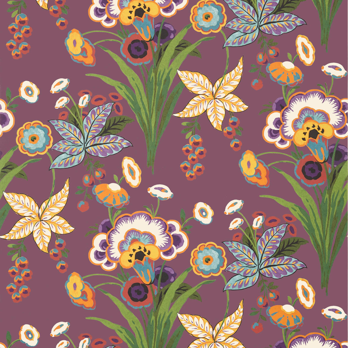 Thibaut Pasadena Plum Wallpaper