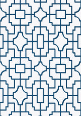 Thibaut FRETWORK Navy Wallpaper