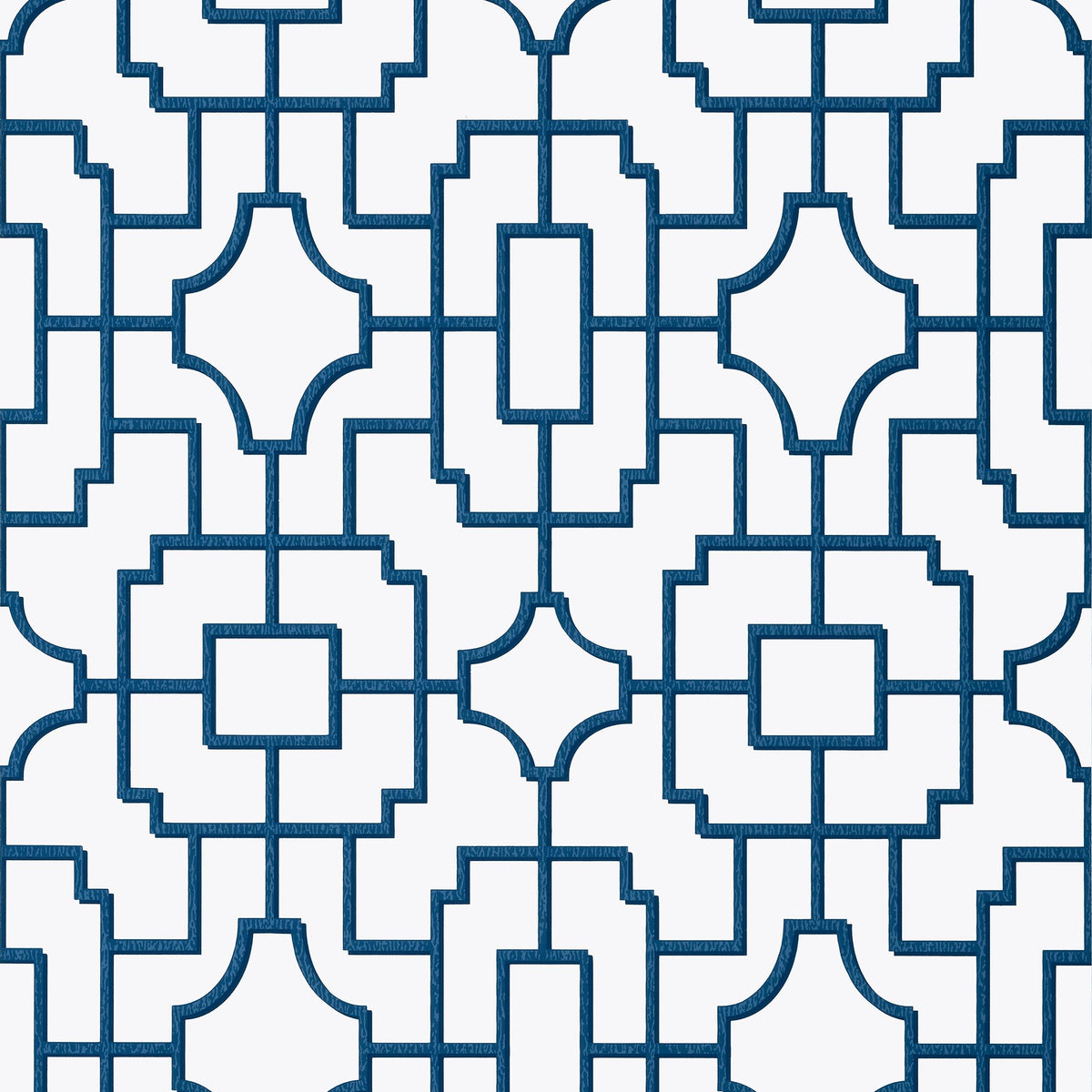 Thibaut Fretwork Navy Wallpaper