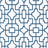 Thibaut Fretwork Navy Wallpaper