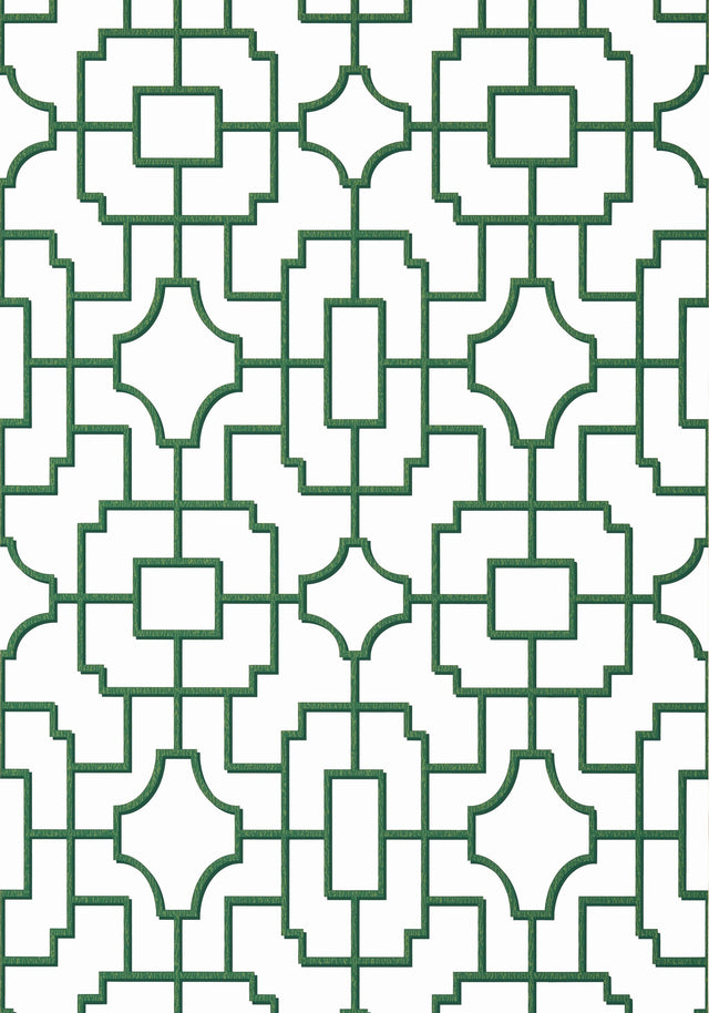 Thibaut FRETWORK Green Wallpaper