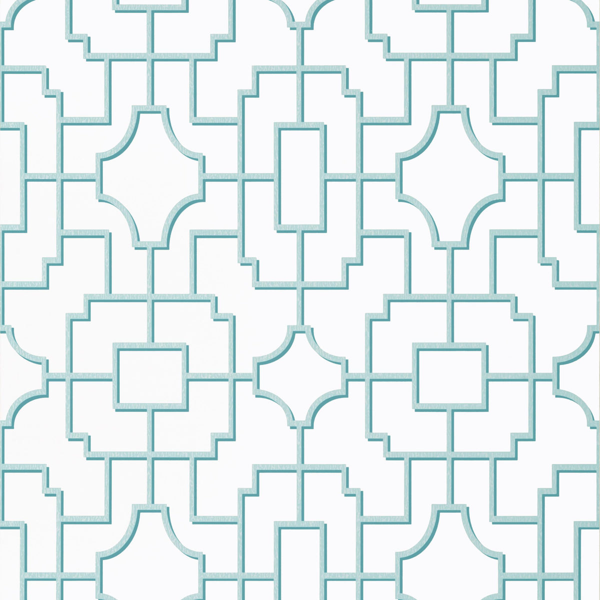 Thibaut Fretwork Spa Blue Wallpaper