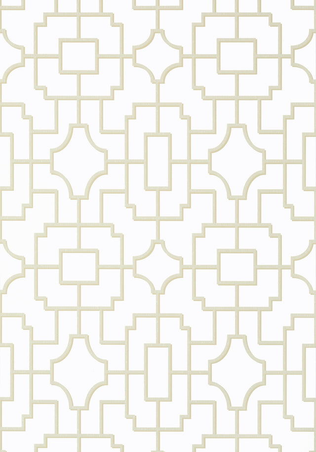 Thibaut FRETWORK Beige Wallpaper