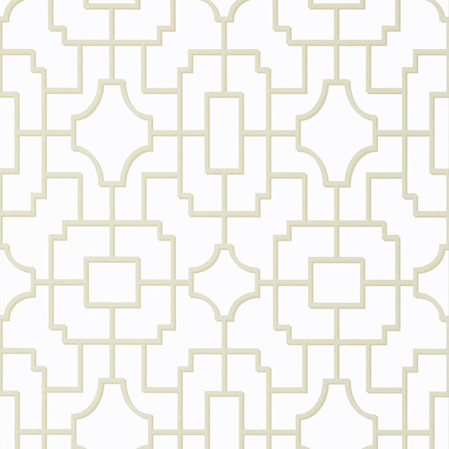 Thibaut Fretwork Beige Wallpaper