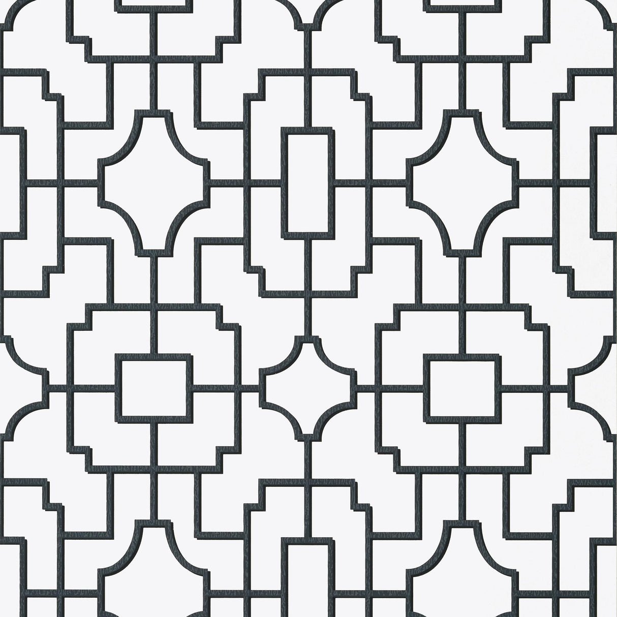 Thibaut Fretwork Black Wallpaper