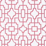 Thibaut Fretwork Pink Wallpaper