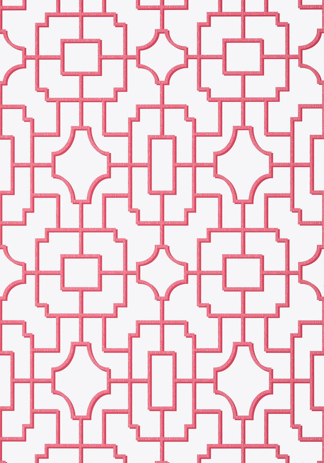 Thibaut FRETWORK Pink Wallpaper