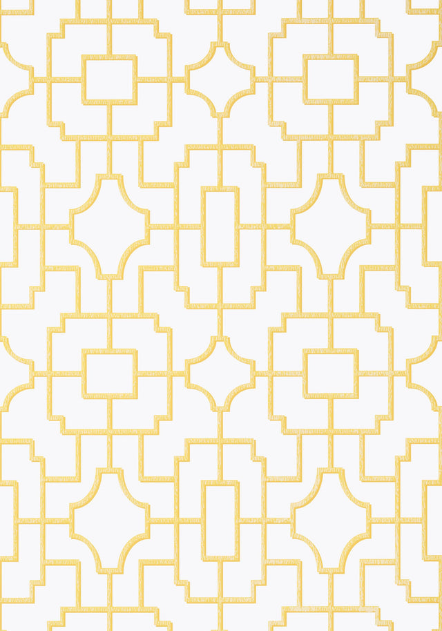 Thibaut FRETWORK Yellow Wallpaper