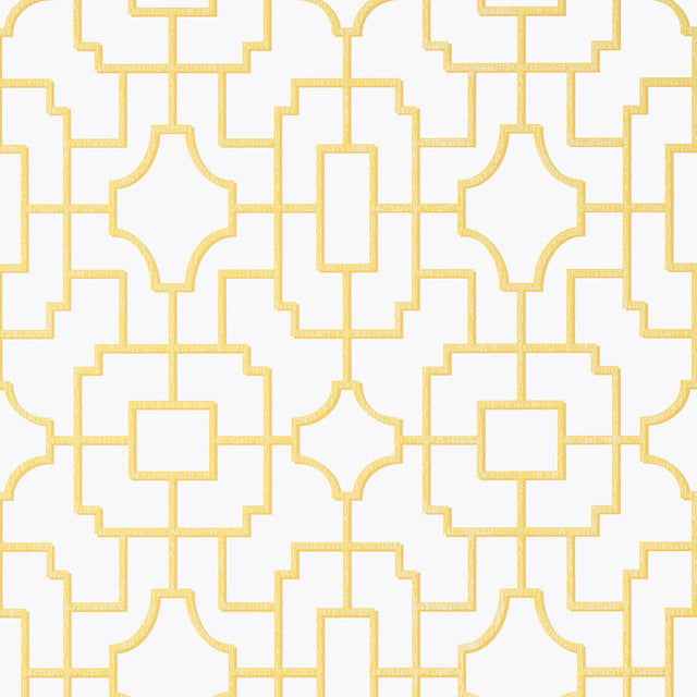 Thibaut Fretwork Yellow Wallpaper