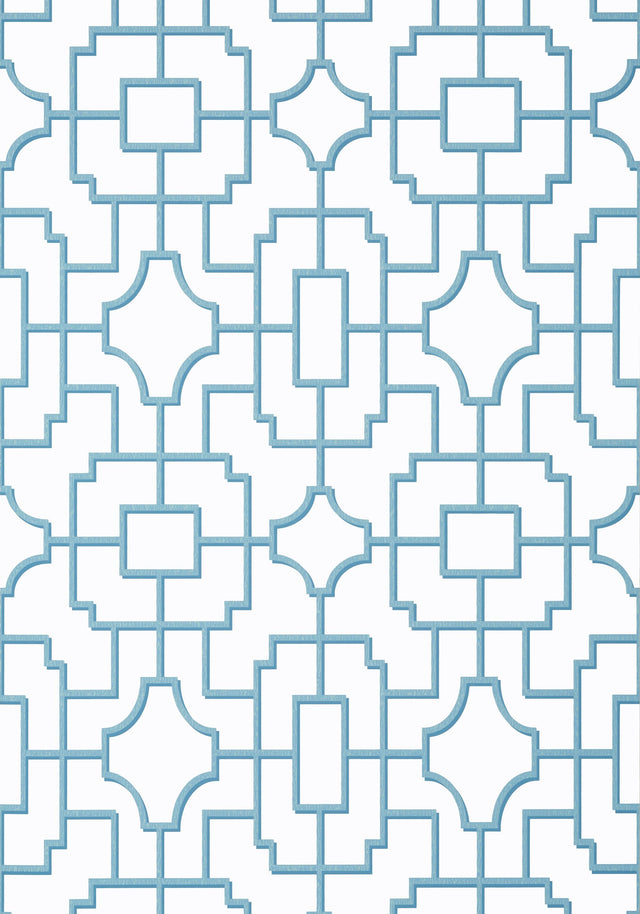 Thibaut FRETWORK Light Blue Wallpaper