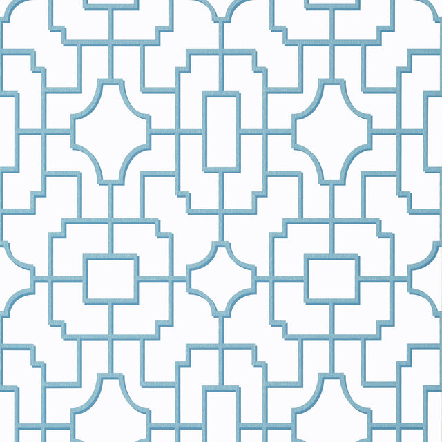 Thibaut Fretwork Light Blue Wallpaper