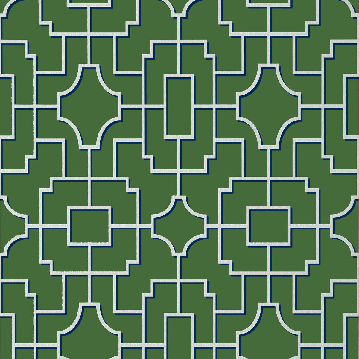 Thibaut Fretwork Emerald Wallpaper