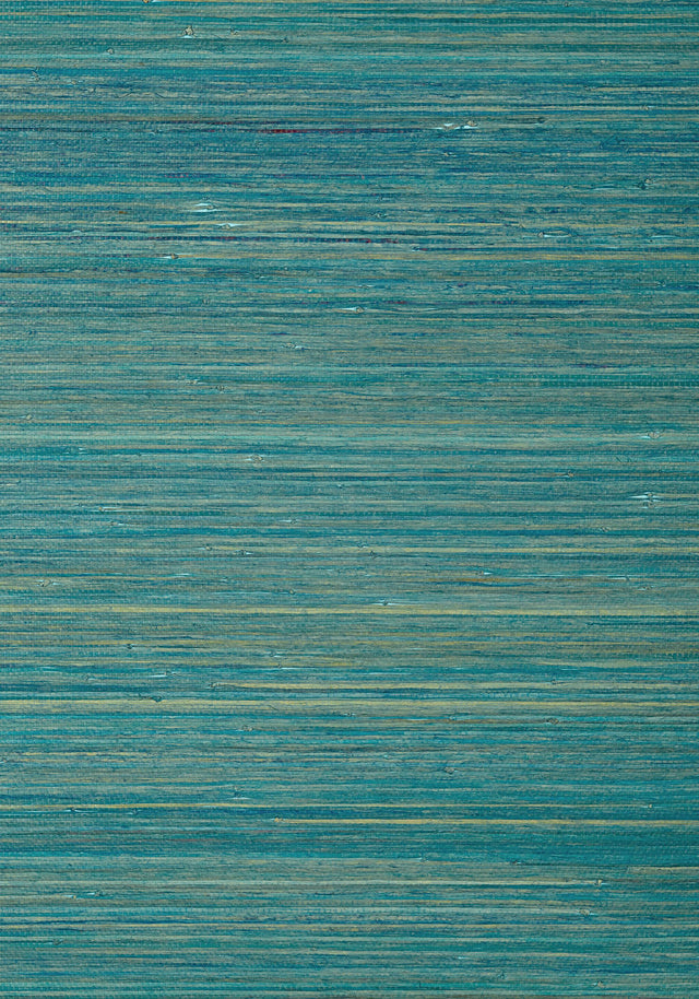 Thibaut RAFFIA PALM Turquoise Wallpaper