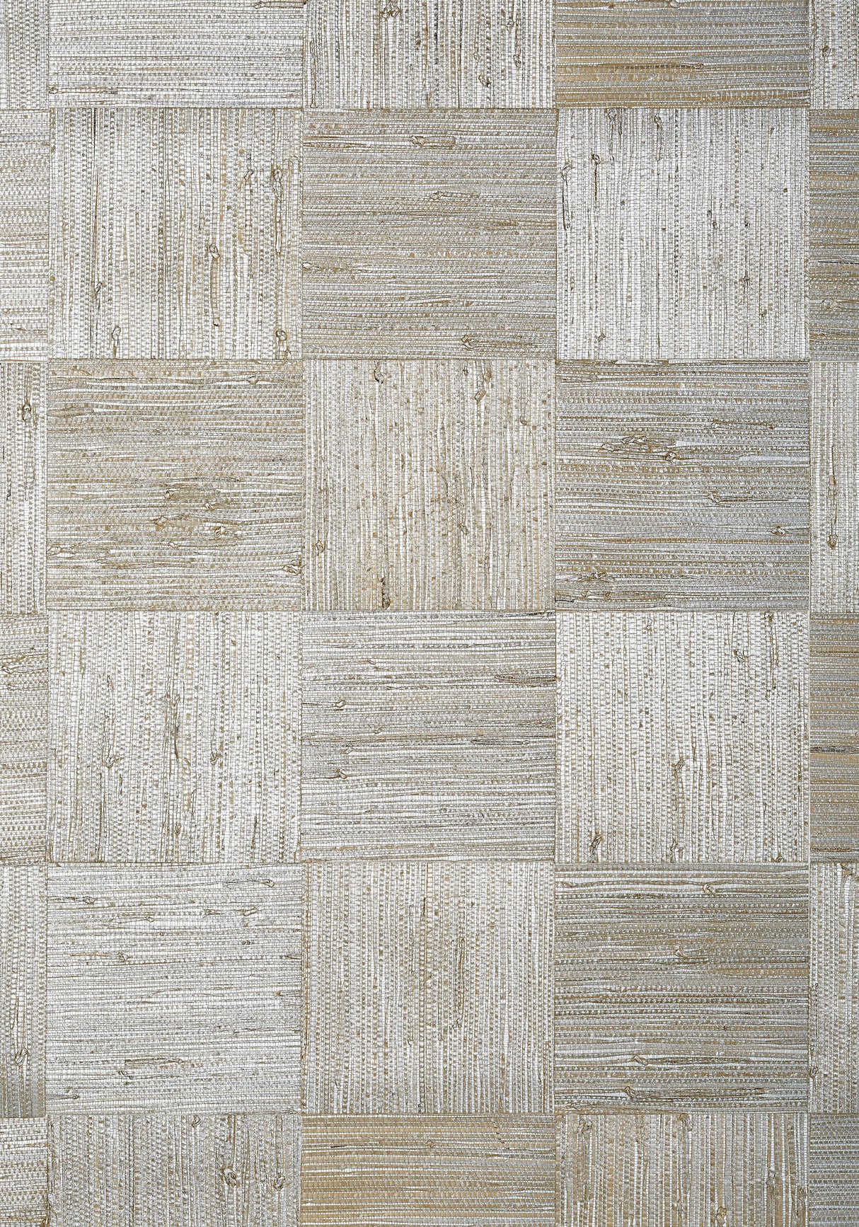 Thibaut MOSAIC WEAVE Metallic Silver Wallpaper