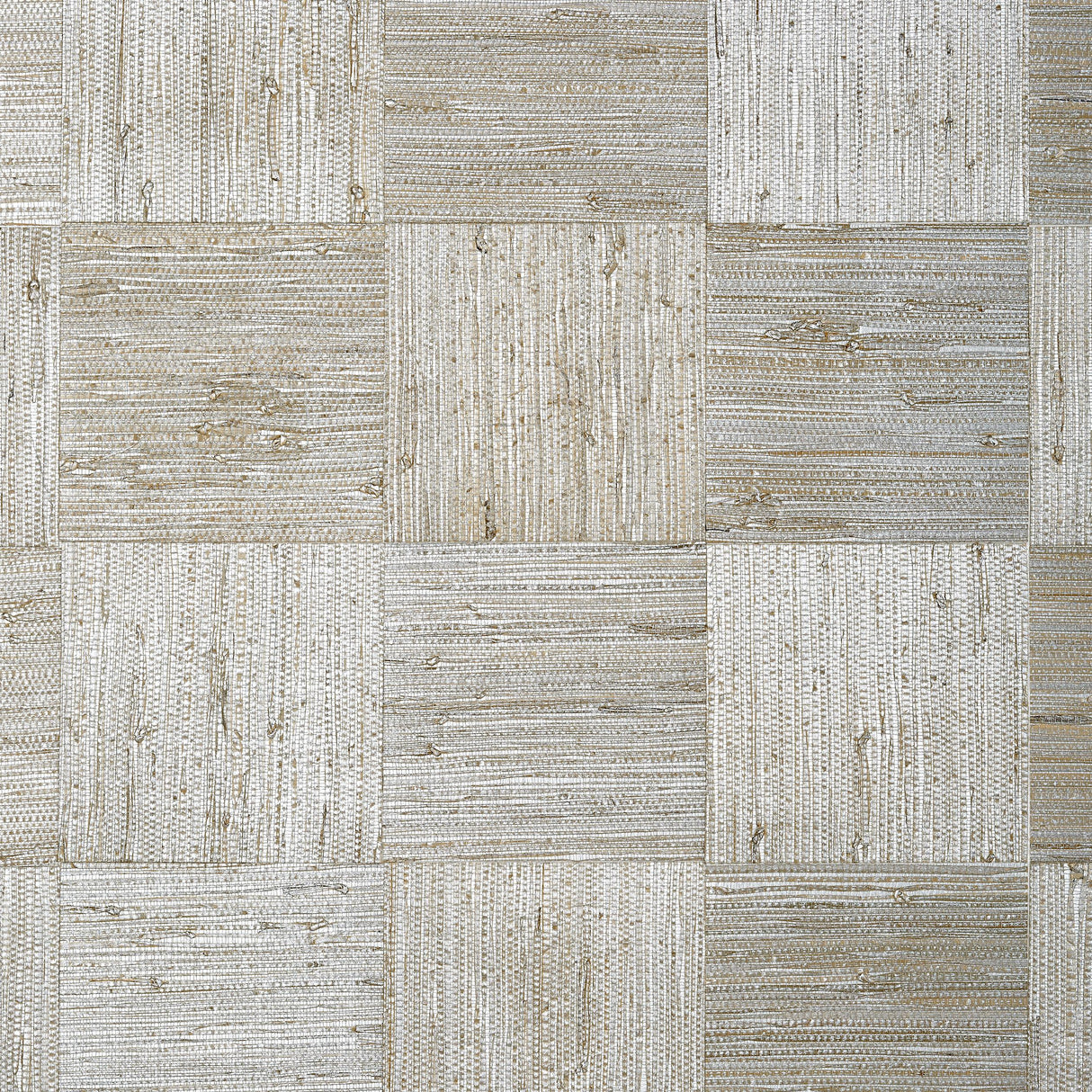 Thibaut Mosaic Weave Metallic Silver Wallpaper