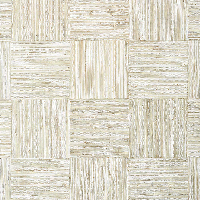 Thibaut Mosaic Weave White Wallpaper