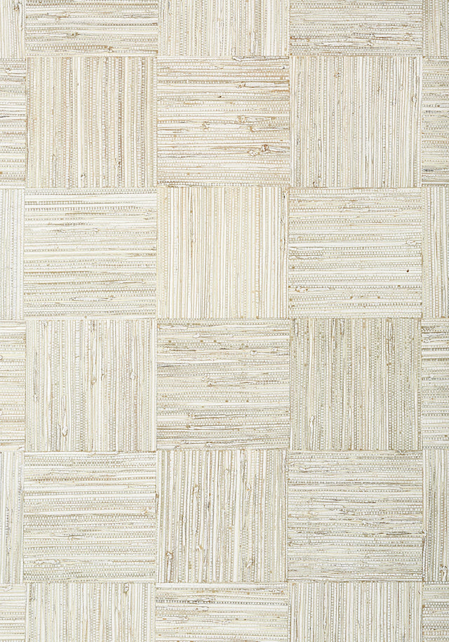 Thibaut MOSAIC WEAVE White Wallpaper