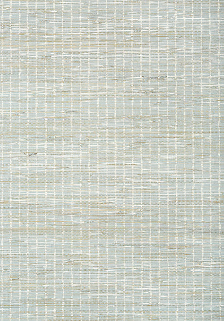 Thibaut SUTTON STRIPE White on Robin's Egg Wallpaper