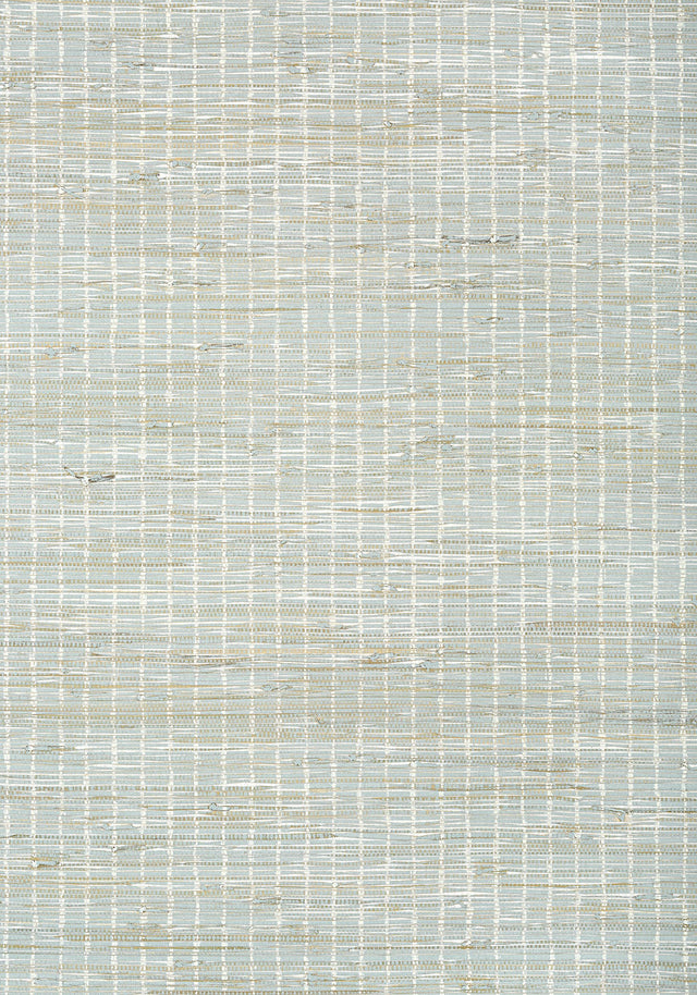 Thibaut SUTTON STRIPE White on Robin's Egg Wallpaper