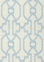 Thibaut PROMENADE Cream and Blue Wallpaper