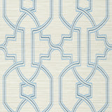 Thibaut Promenade Cream And Blue Wallpaper