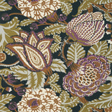 Thibaut Mitford Black And Plum Wallpaper