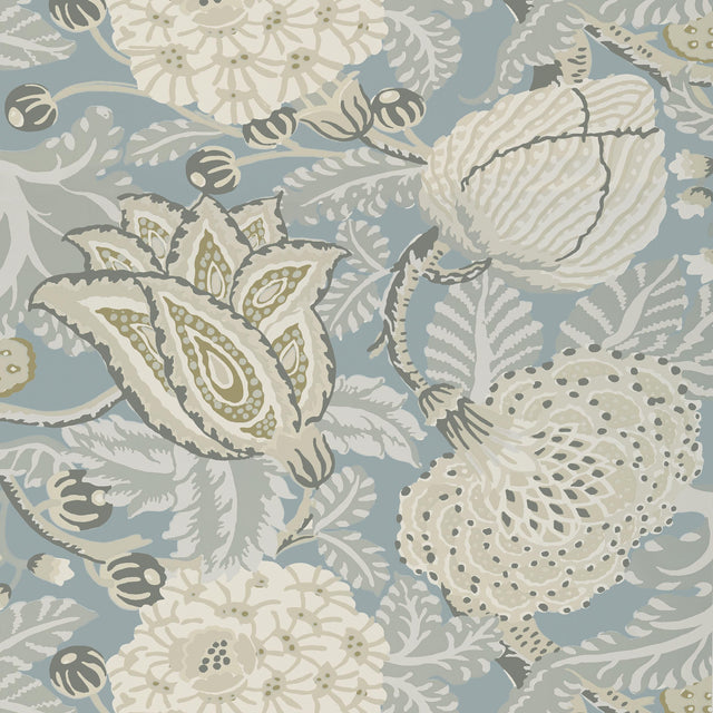 Thibaut Mitford Aqua Wallpaper