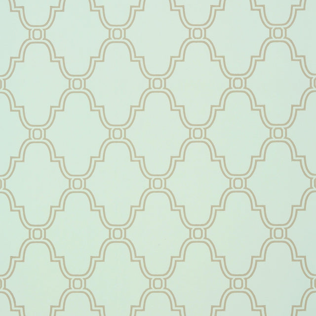 Thibaut Stanbury Trellis Linen On Aqua Wallpaper