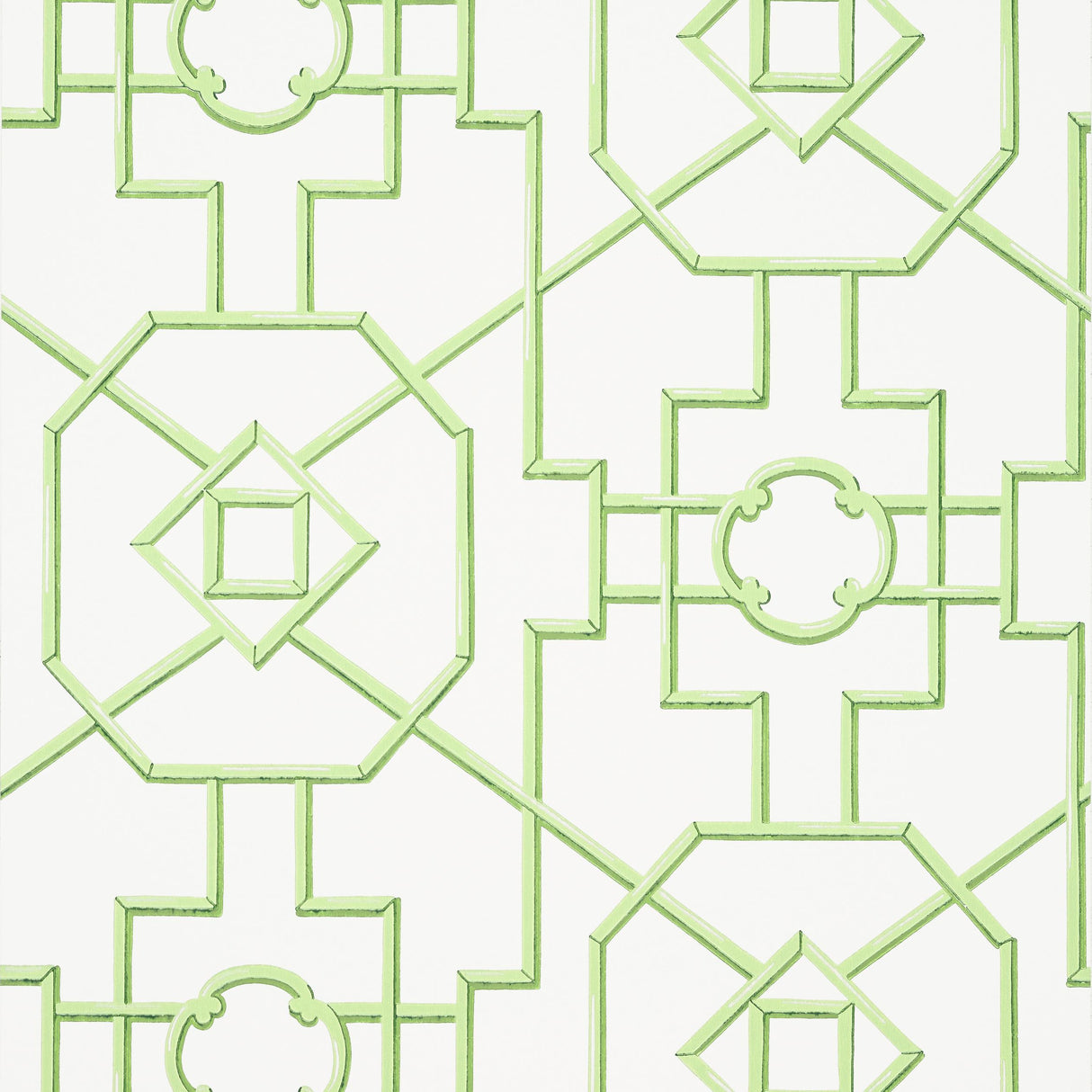 Thibaut Bamboo Lattice Green Wallpaper
