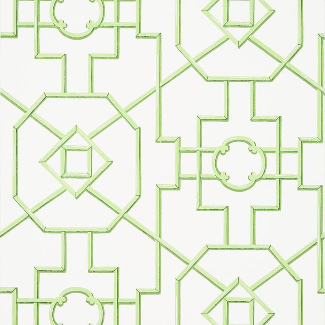 Thibaut Bamboo Lattice Green Wallpaper
