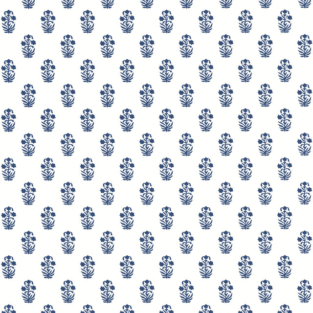 Thibaut Corwin Navy On White Wallpaper