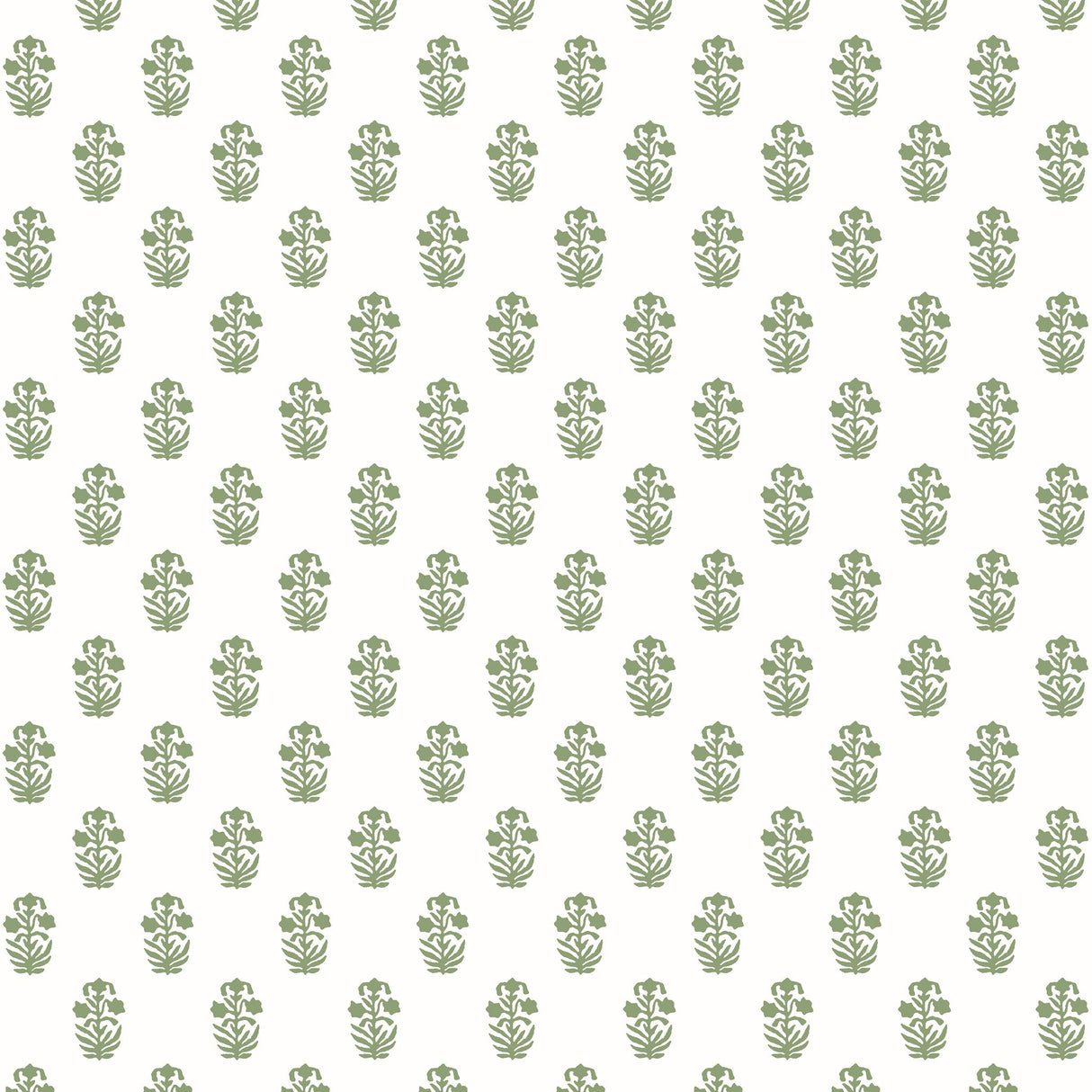 Thibaut CORWIN Green on White Wallpaper