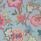 Thibaut Indienne Jacobean Raspberry And Teal Wallpaper