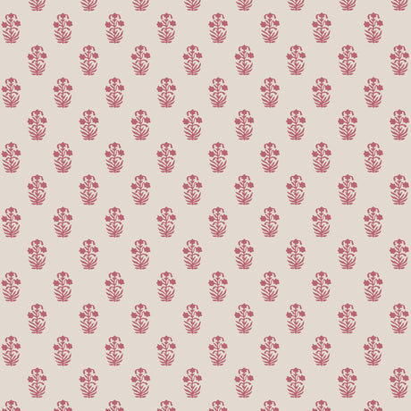 Thibaut CORWIN Raspberry on Natural Wallpaper